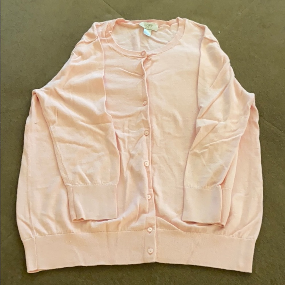 Loft Pink Cardigan Size Large